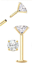 Load image into Gallery viewer, 14kt Yellow Gold 1.5mm Real Diamond Push-In Flat Back (18g)