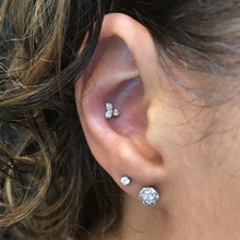 Load image into Gallery viewer, 14kt Yellow Gold Trinity 1.5mm (x3) Real Diamond Push-In Flat Back (18g)