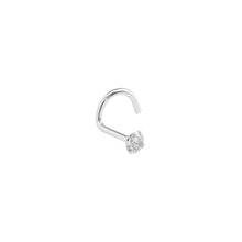 Load image into Gallery viewer, 14kt White Gold 2.5mm Real Diamond Nose Screw (20g)