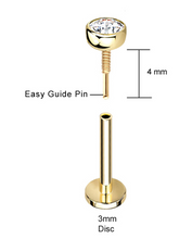 Load image into Gallery viewer, 14kt Yellow Gold 1.8mm Real Diamond Bezel Push-In Flat Back