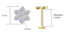 Load image into Gallery viewer, 14kt Yellow Gold Flower 1.5mm (x7) Real Diamonds Push-In Flat Back (18g)
