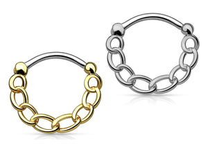 16G Septum Clicker Solid Chain