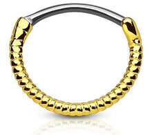 Load image into Gallery viewer, 16G Septum Clicker &quot;Rope&quot; Design
