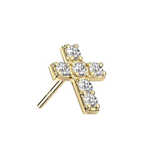 14k Gold Cross w/ Gems