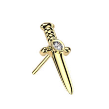 Load image into Gallery viewer, 14k Gold Dagger w/ Gem
