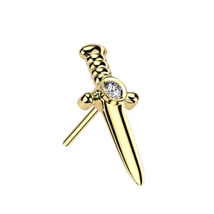 14k Gold Dagger w/ Gem