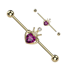 Load image into Gallery viewer, Royal Crown w/ Purple Heart Gem Industrial
