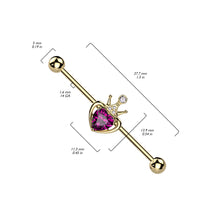 Load image into Gallery viewer, Royal Crown w/ Purple Heart Gem Industrial
