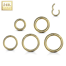 Load image into Gallery viewer, 14k Solid Gold Seamless Hinged Hoop
