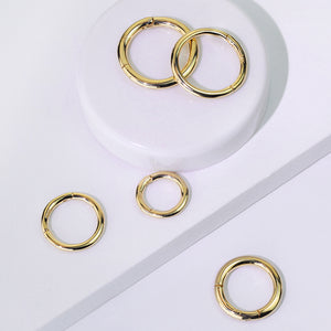 14k Solid Gold Seamless Hinged Hoop