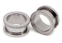 Load image into Gallery viewer, Silver Glitter Edge Stainless Ear Plugs
