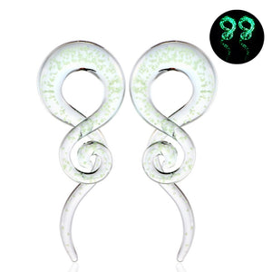 Glow in the Dark Glass Spiral Taper