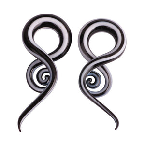 Black & White Glass Spiral Taper