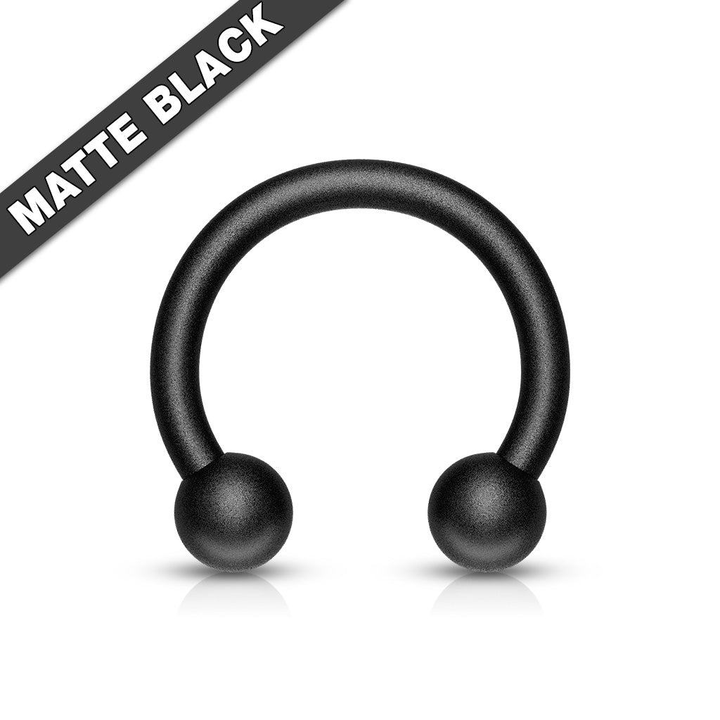 14G/16G Matte Black Horseshoe Hoop (2 Diameters)