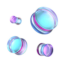 Load image into Gallery viewer, Purple Iridescent Glass Plugs
