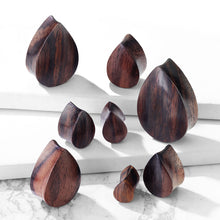 Load image into Gallery viewer, Tear Drop Shape Organic Sono Wood Ear Plugs
