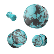 Load image into Gallery viewer, Teal &amp; Black Turquoise Ear Plugs
