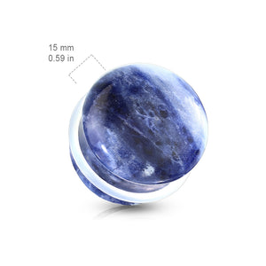 Sodalite Convex Natural Stone Single Flare Ear Plugs