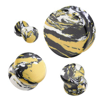 Load image into Gallery viewer, Yellow, White &amp; Black Turquoise Ear Plugs
