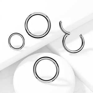 Titanium Seamless Hinged Clicker Hoop