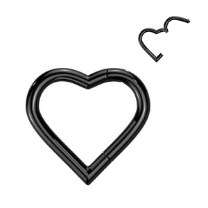 16G Titanium Heart Seamless Hoop