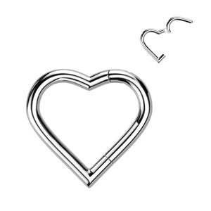 16G Titanium Heart Seamless Hoop