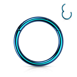 Titanium Seamless Hinged Clicker Hoop