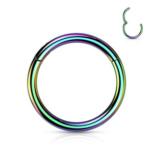 Titanium Seamless Hinged Clicker Hoop