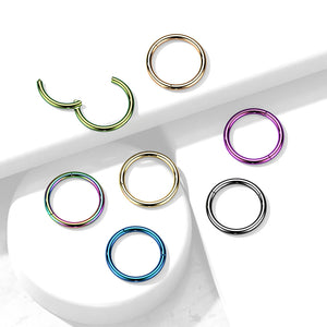 Titanium Seamless Hinged Clicker Hoop