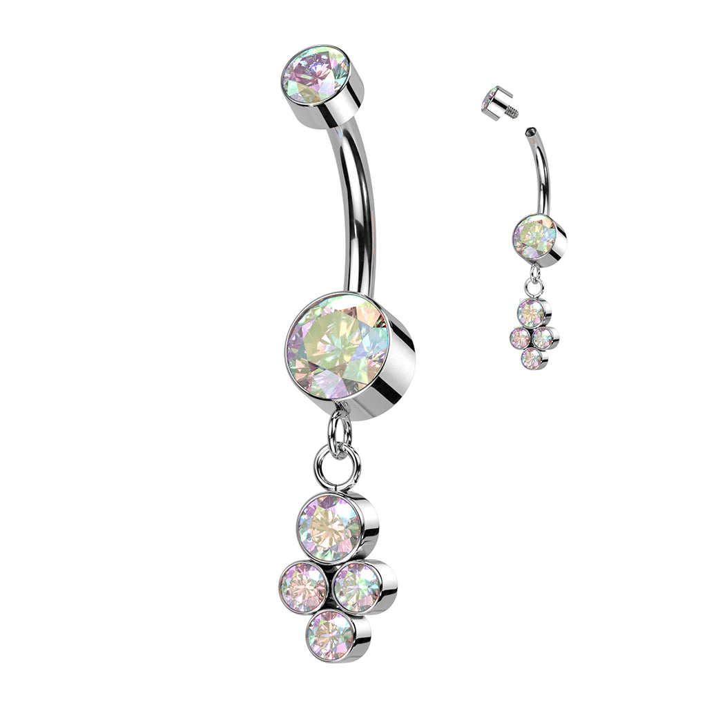 14G Titanium Dangle Gems Belly Button