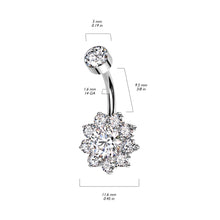 Load image into Gallery viewer, 14G Titanium Gem Flower Belly Button
