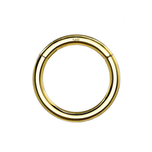 Load image into Gallery viewer, 14k Solid Gold Seamless Hinged Hoop
