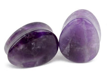 Load image into Gallery viewer, Oval Amethyst Stone Ear Plugs
