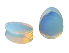 Load image into Gallery viewer, Oval Pearlescent Stone Ear Plugs
