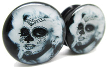 Load image into Gallery viewer, Monroe Sugar Skull Ear Plugs
