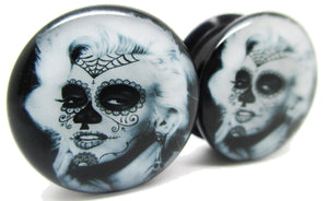 Monroe Sugar Skull Ear Plugs