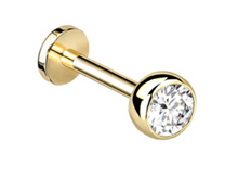 Load image into Gallery viewer, 14kt Yellow Gold 1.8mm Real Diamond Bezel Push-In Flat Back
