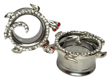 Load image into Gallery viewer, Silver Turtle w/ Gems Ear Plugs
