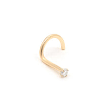 Load image into Gallery viewer, 14kt Yellow Gold 1.5mm Real Diamond Nose Screw (20g)
