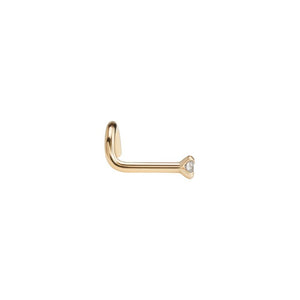 14kt Yellow Gold 2.5mm Real Diamond Nose Screw (20g)