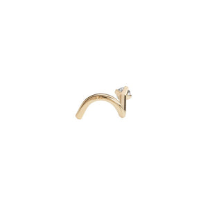 14kt Yellow Gold 2.5mm Real Diamond Nose Screw (20g)