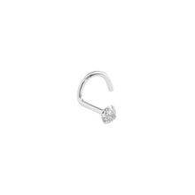 Load image into Gallery viewer, 14kt White Gold 2.5mm Real Diamond Nose Screw (20g)
