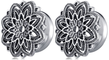 Load image into Gallery viewer, Silver Metal Intricate Flower Plugs
