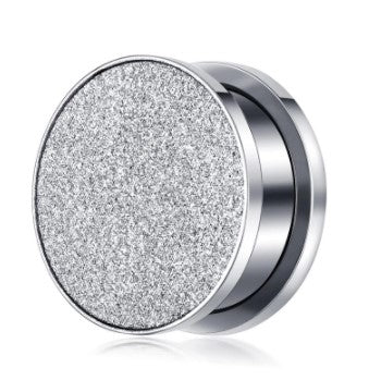 Silver Glitter Stainless Ear Plugs