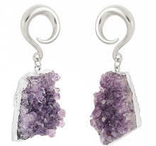 Load image into Gallery viewer, Hanging Amethyst w/ Silver Hooks
