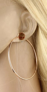 Hoop Setting Rose Gold Stainless Steel Ear Plugs