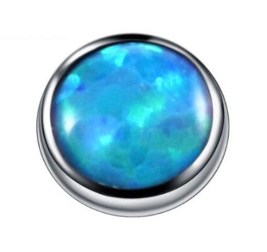 14G Dermal Top Light Blue Gem