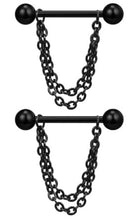 Load image into Gallery viewer, 14G Nipple Barbell w/ Hanging Double Chain
