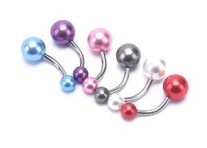 14G Belly Button Pearlescent