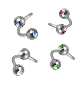 16G Small Twisted Barbell w/ Gems